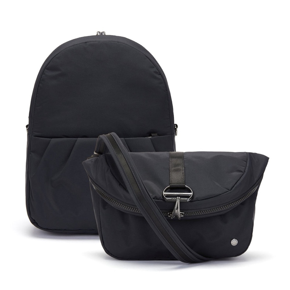 Pacsafe Black Backpack and Crossbody Set